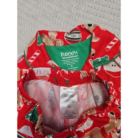 Rudolph Christmas Pajamas Todder 3T Christmas Santa Reindeer - Picture 6 of 8